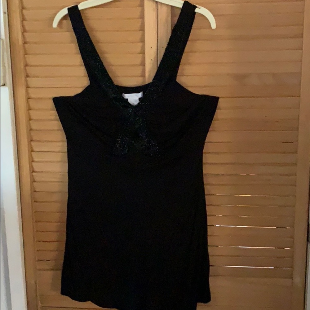 Charlotte Russe black tank top with sequence